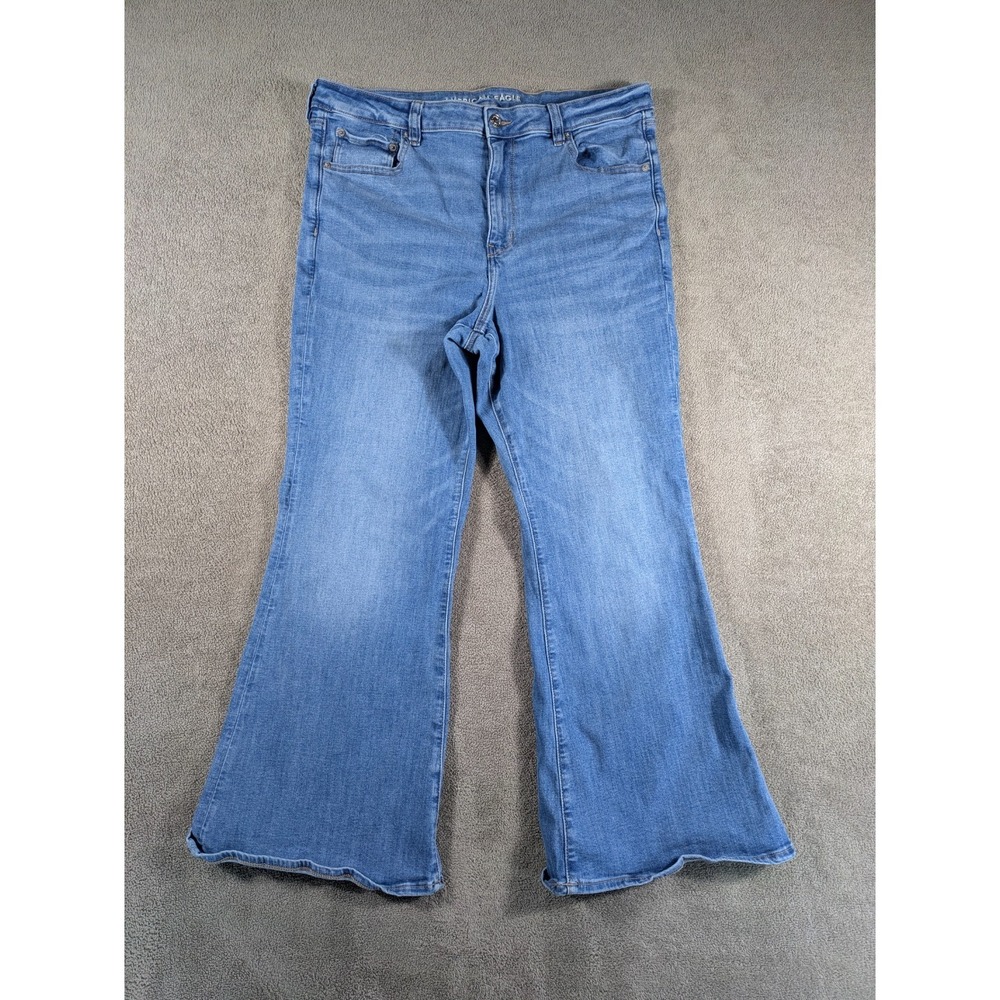 American Eagle Outfitters Flare Jeans Womens 18 Shorts Blue Next Level Stretch